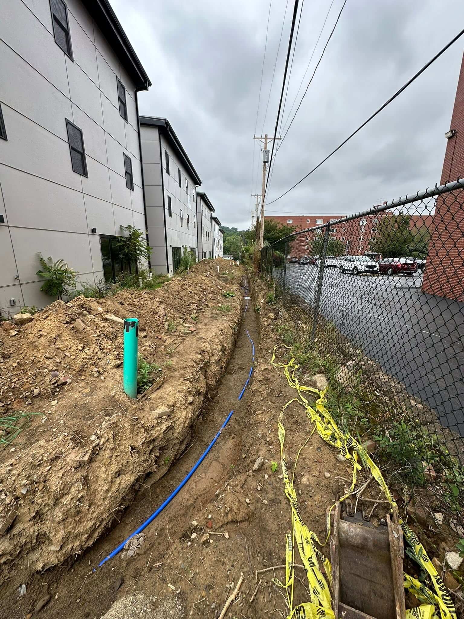 Underground commercial plumbing and excavation project
